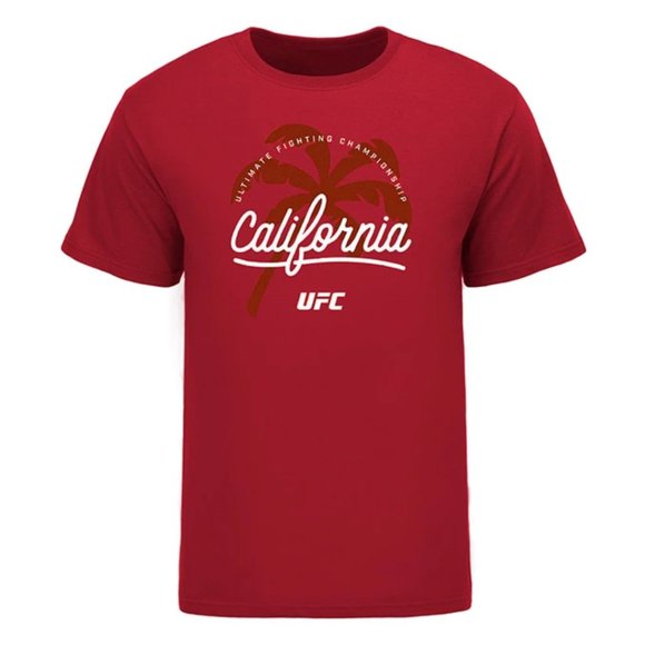 UFC Anaheim City T-Shirt California Palm Tree Red Official Store T-Shirt Soft - Picture 2 of 2